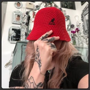 Red Vintage Ol Skool Kangol Boucle Bucket Hat